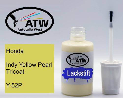 Honda, Indy Yellow Pearl Tricoat, Y-52P: 20ml Lackstift, von ATW Autoteile West.